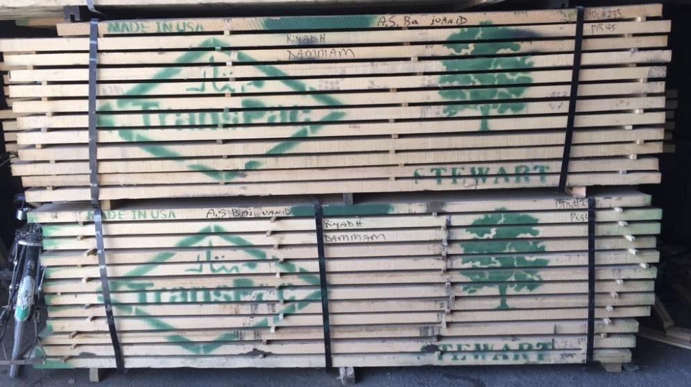 American hardwood lumber with quality markings