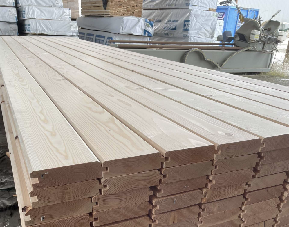 Premium Canadian softwood lumber stacks